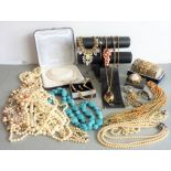 A good assortment of mostly mid and late 20th century quality costume jewellery: pearls,