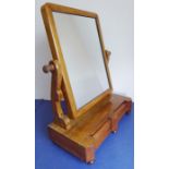 A 19th century mahogany swing mirror with two cushion-moulded drawers