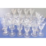 A good selection of hand-cut drinking glasses and a set of four sundae dishes