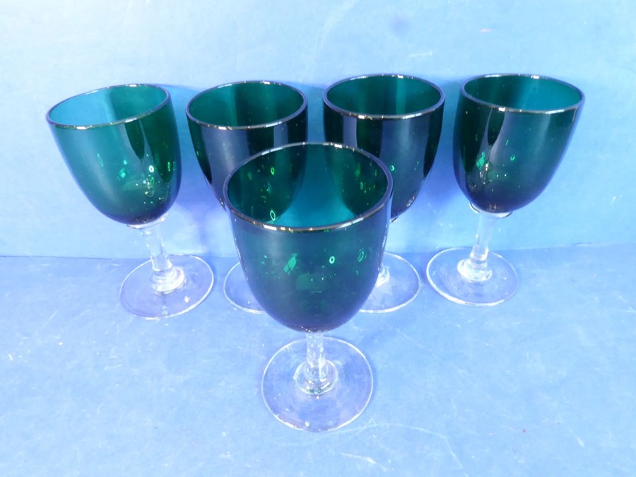 Various drinking glasses to include early 20th century examples: hock, champagne, wine and other - Image 7 of 7