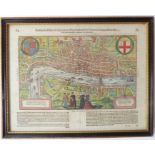 After Braun & Hogenberg - Basle 1598 - ‘Londinium Feracissimi Angliae Regni Metropolis’. Hand-