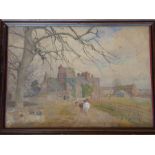 THOMAS BUSHBY (1861-1918) - a late 19th century watercolour study of Dalston Hall, signed and