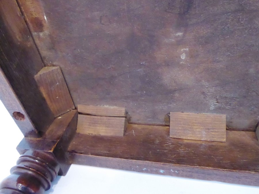 A late Regency-period child's mahogany highchair on stand; tablet-shaped top-rail, scrolling arms - Image 13 of 13