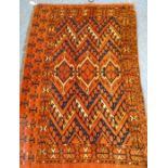 A Turkmen rug; circa 1900, Turkmenistan (155cm (5'0") x 100cm (3'3")
