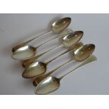A set of six 19th century Old English pattern hallmarked silver table spoons, maker's mark WE WF WC,