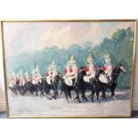 John Wynne-Morgan (British 1906-1991) - A troop of the Life Guards in ceremonial order (on Rotten
