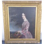 Circle of Sir Francis Grant PRA - portrait of Elizabeth Horlock. Three-quarter length, standing in a