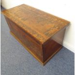 An 18th/19th century pokerwork and carved strapwork-style chest; of good colour and patination (