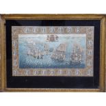 18th century hand-coloured engraving - The British Fleet sent to attack the Spanish Armada. The