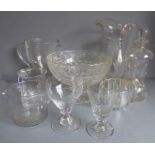 A good selection of country-house-style glassware; some hand-cut and to include a heavy circular