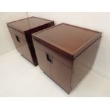 A Baker Furniture pair of Boxer chests designed by Bill Sofield; each chest in American black