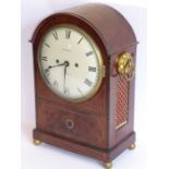 A good early 19th century brass inlaid mahogany-cased eight-day bracket clock; the figured domed top