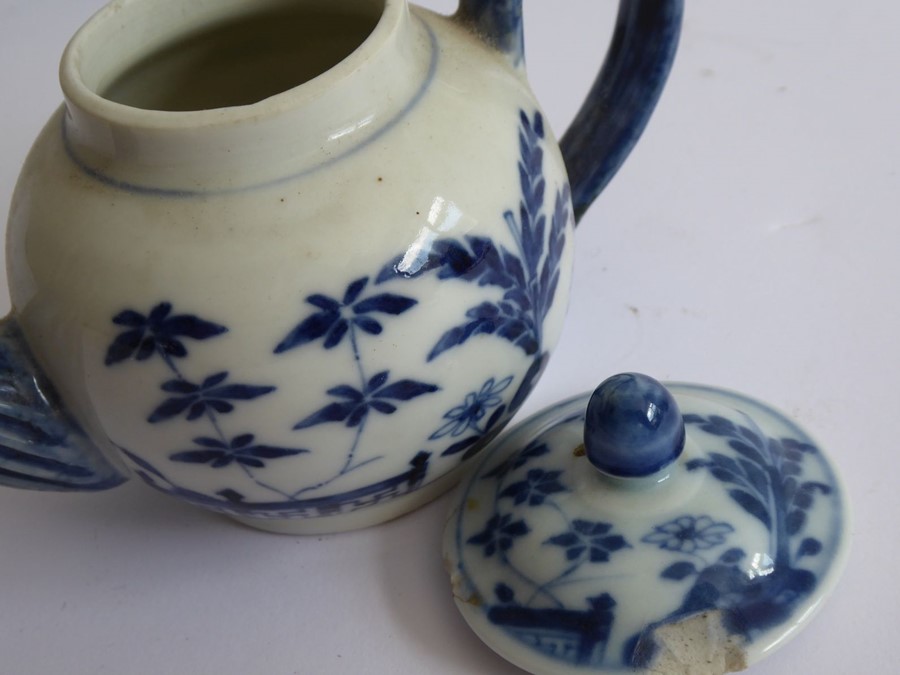 18th/19th century Chinese blue and white ceramics: miniature teapots and tea bowls, one octagonal - Image 7 of 12