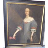 19th century English School - after a 17th century original. Portrait of Mrs Christopher Webb.