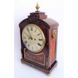 A good late Regency period rosewood cased and brass-inlaid eight-day bracket clock; the gilded