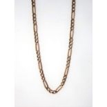 A 9-carat yellow gold filed Figaro link chain necklace (length 43cm, gross weight 5.3g)