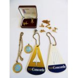Two early (1976-1983) British Airways Concorde luggage tags and other Concorde collectables to