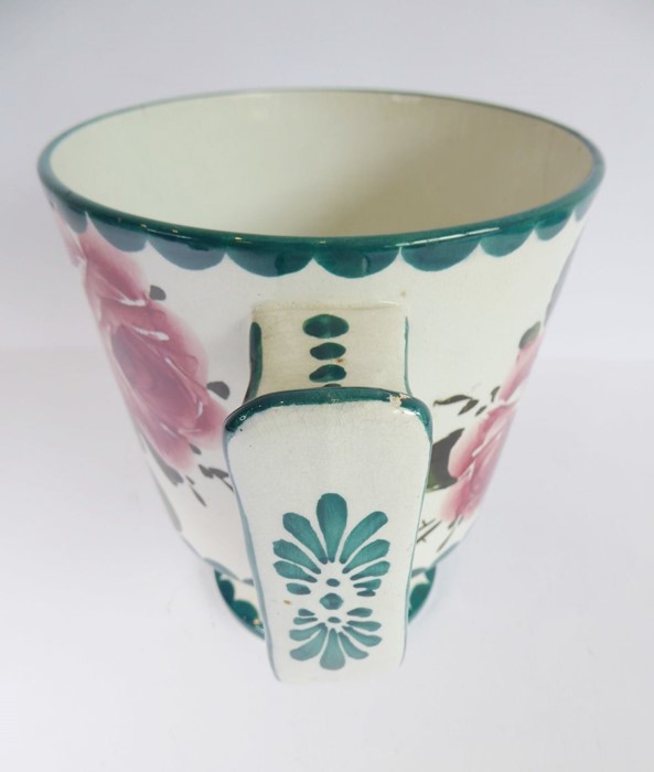 An early 20th century two-handled Wemyss Pottery loving cup; hand-decorated with roses, stamped - Image 4 of 6