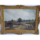 Thomas Baker (of Leamington) (1809-1864) - 1843 Prospect of Radford Manor in a River Landscape.