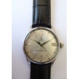 A Tudor Oysterdate steel-cased wristwatch; the signed silvered dial with baton makers and date