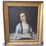 19th century English School in the style of Joseph Wright of Derby - portrait of a lady. Half