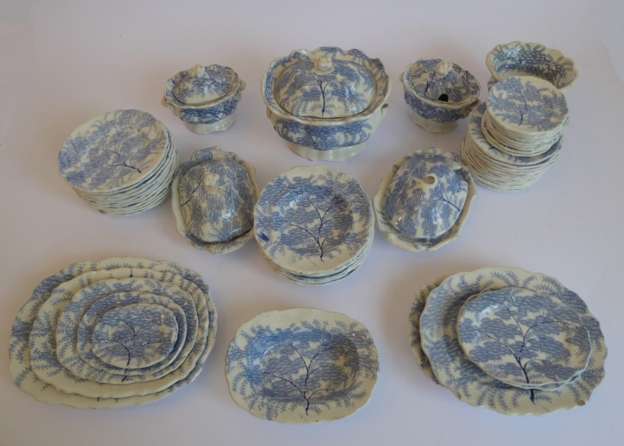 A large collection of 19th century blue and white miniature dolls' house china; to include lidded - Image 4 of 13