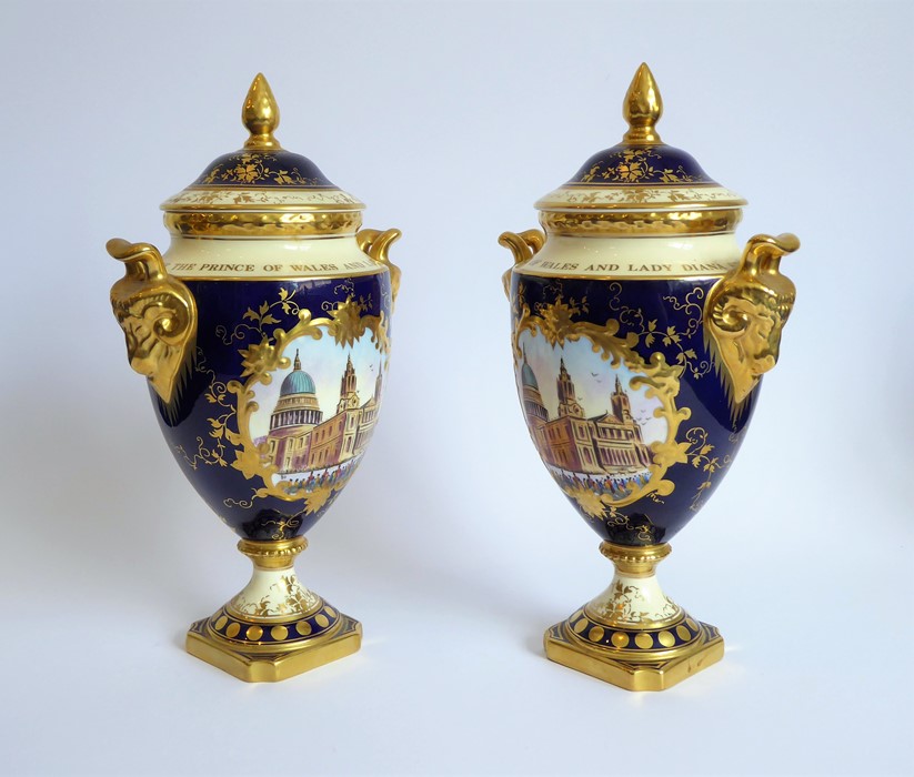 Four pieces of Fine Coalport porcelain: two limited edition (88 and 89 of 250) hand-gilded two- - Image 12 of 22