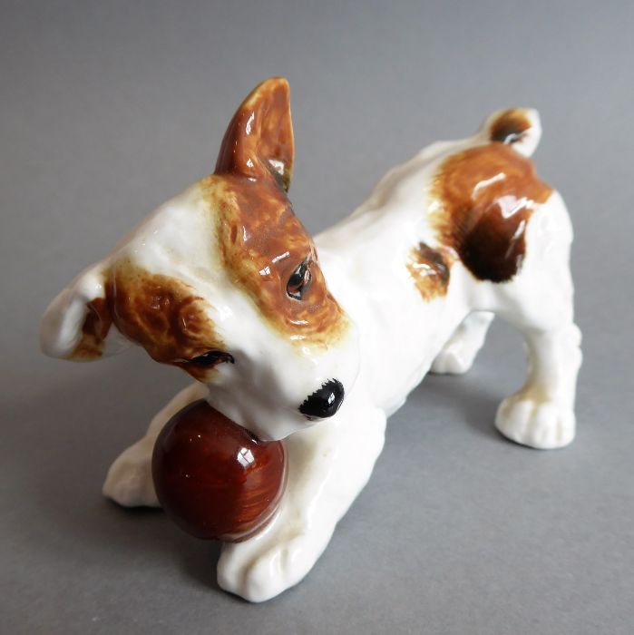 Six hand-decorated Royal Doulton porcelain dogs: Pekinese, Irish Setter, Jack Rusell with ball ( - Image 11 of 21