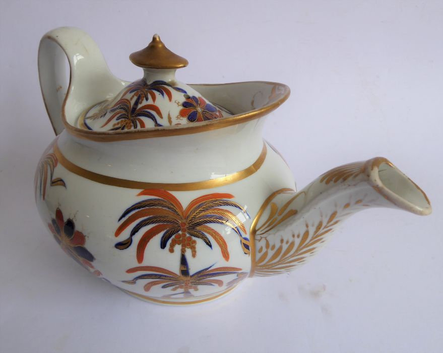 An early 19th century English porcelain part tea/coffee service; comprising teapot and cover, lidded - Image 9 of 16