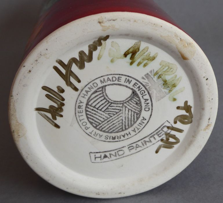 Four Anita Harris Pottery pieces signed in gold lettering and with printed marks to their - Image 6 of 12