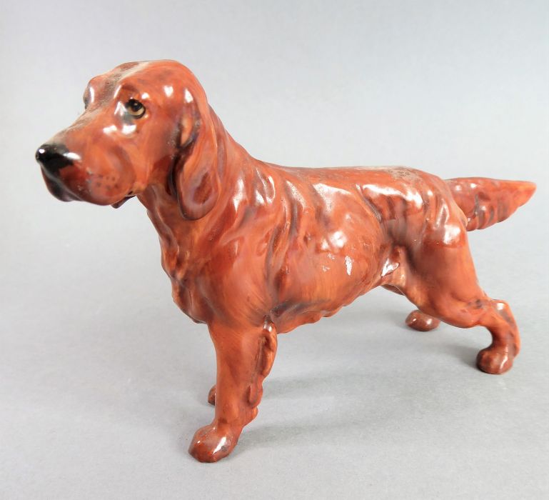 Six hand-decorated Royal Doulton porcelain dogs: Pekinese, Irish Setter, Jack Rusell with ball ( - Image 2 of 21