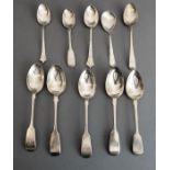 A selection of mostly 19th/20th century hallmarked silver teaspoons, Fiddle and Old English