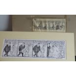 *An original 'Celeb' cartoon strip from Private Eye magazine June 1999; the cartoon drawn in black