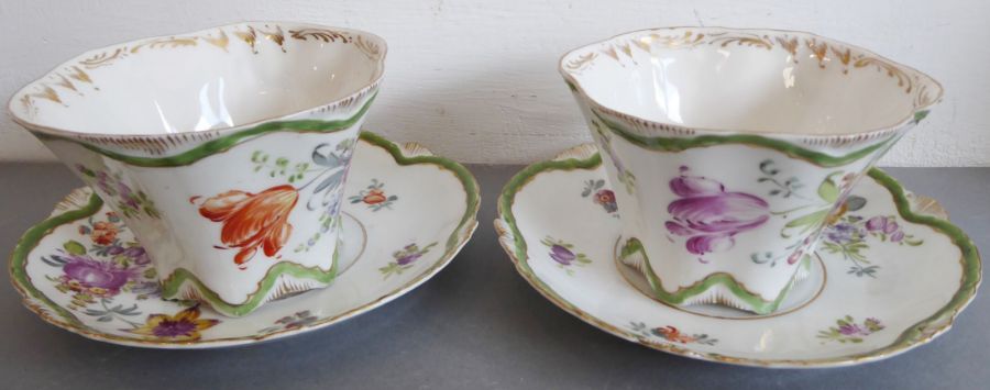 A good selection of ceramics and glassware to include finely hand-decorated Dresden cups and - Image 6 of 12