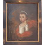 18th century English School - oil on canvas half-length portrait study of a young girl in a