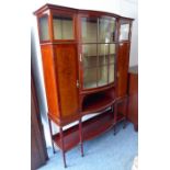 A good Edwardian period mahogany display cabinet; satinwood crossbanded, floral marquetry and