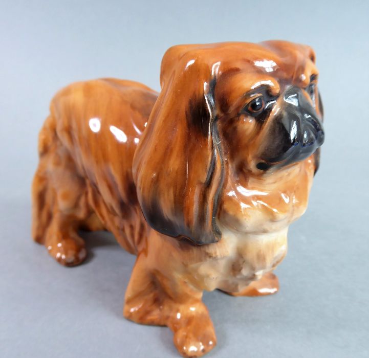 Six hand-decorated Royal Doulton porcelain dogs: Pekinese, Irish Setter, Jack Rusell with ball ( - Image 8 of 21
