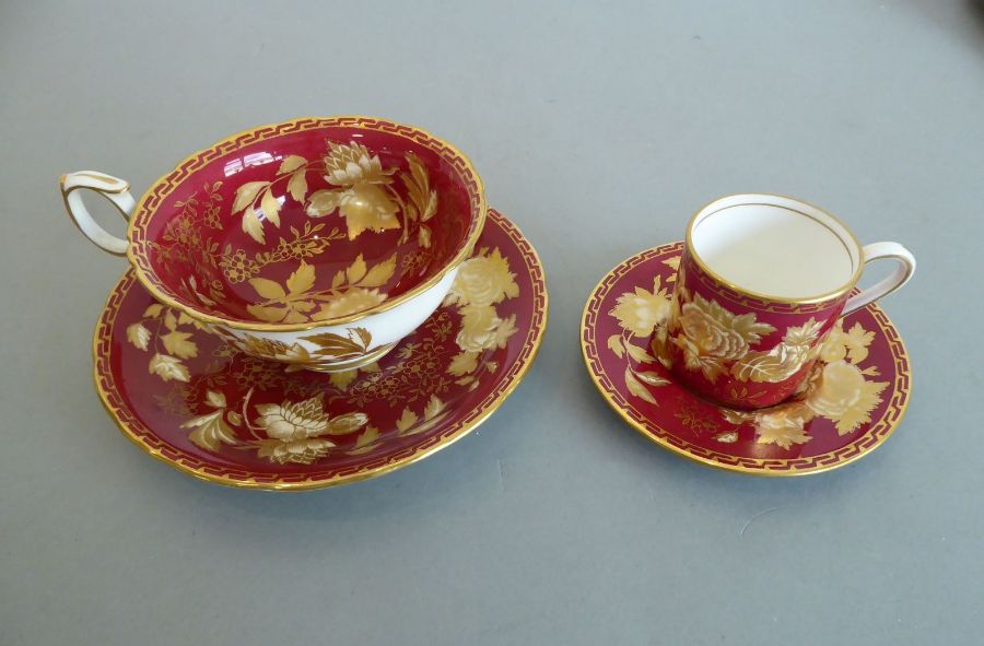 A Wedgwood fine bone china part tea and coffee set: seven coffee cans and (nine) saucers, two cups - Image 2 of 8