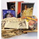 Two boxes of ephemera to contain newspapers including 1970s copies of 'Record Mirror', some Elvis
