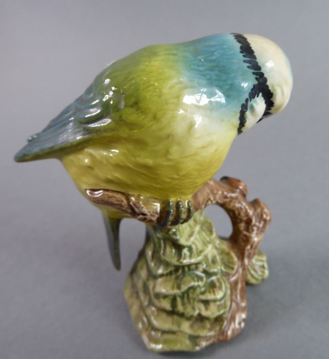 Eight hand-decorated Beswick birds: Bullfinch (x 2), Blue Tit (x 2), Goldfinch, Greenfinch, - Image 18 of 26