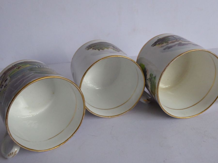 Five early 19th century English porcelain coffee cans. Each with two individual transfer-decorated - Image 8 of 11