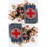 42 Red Cross and St. John Ambulance badges and buttons (some WWI examples) and a Red Cross sewing