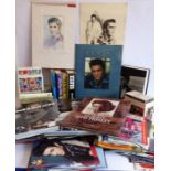 Elvis memorabilia including several hardback books on Elvis Presley, printed Elvis ephemera (