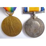 The Victory and War medals to 203885 PTE. F.C.B. JAMES. MIDD’X R. together with a cigarette case