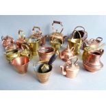 A good and interesting selection of mostly miniature 19th century and later copper and brassware