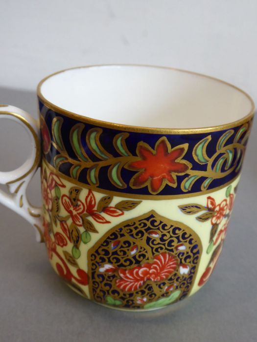 A set of four early 20th century Royal Crown Derby porcelain coffee cans and saucers; each finely - Image 5 of 6