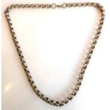 A heavy silver chain link neck chain (formerly gold plated) (45cm, approx. 47.4g)