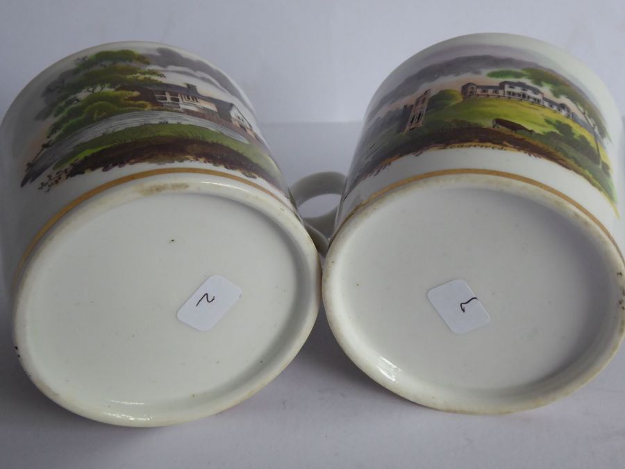 Five early 19th century English porcelain coffee cans. Each with two individual transfer-decorated - Image 11 of 11