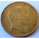 A 1910 Edward VIII gold sovereign