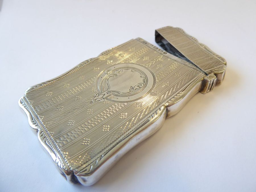 A silver card case (Birmingham 1882) and an ornate Edwardian scent bottle (a/f) - Image 11 of 11